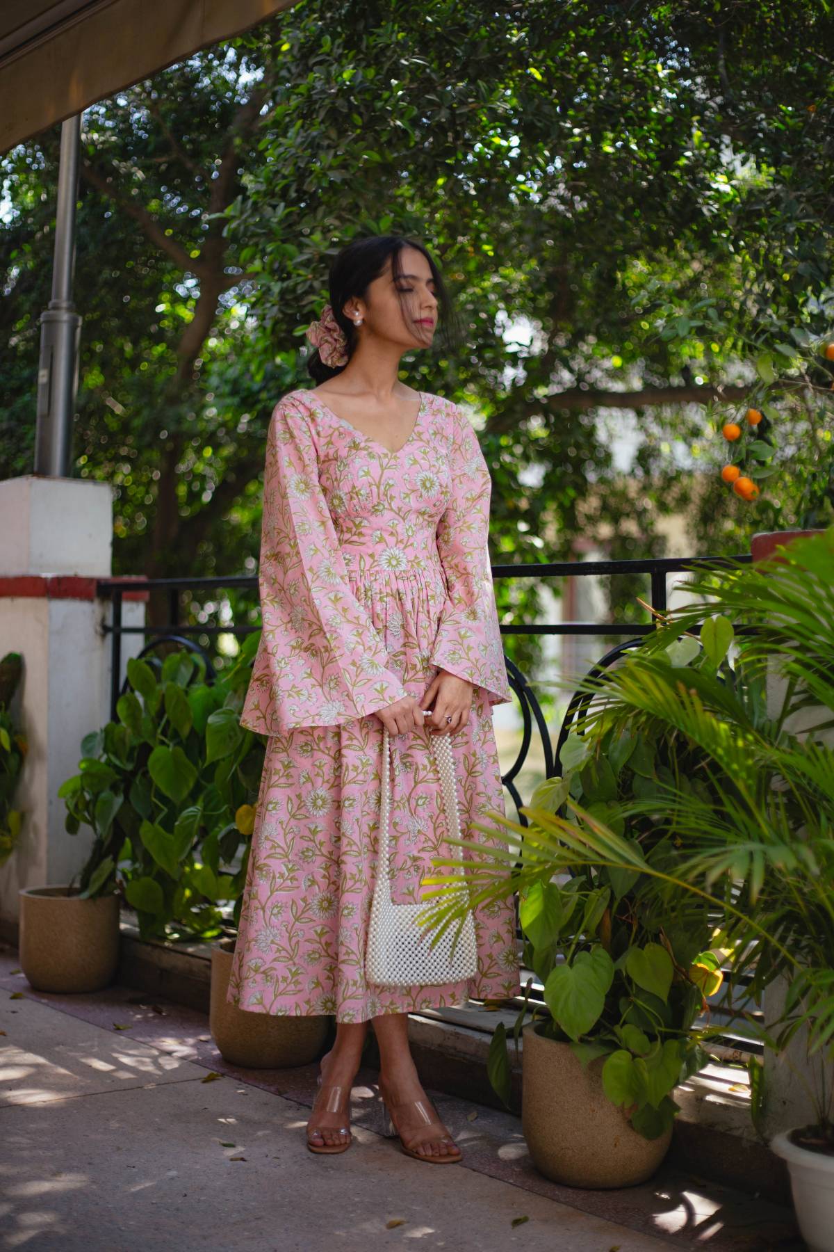 Elegant Flare Bell Sleeve Dress