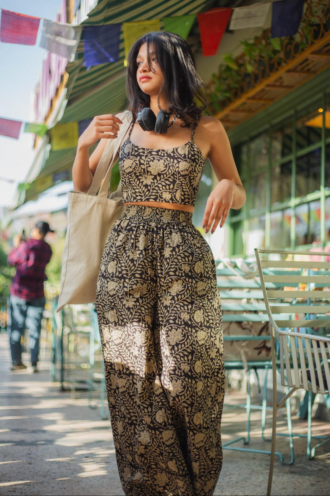 Crop Top & Flared Pants