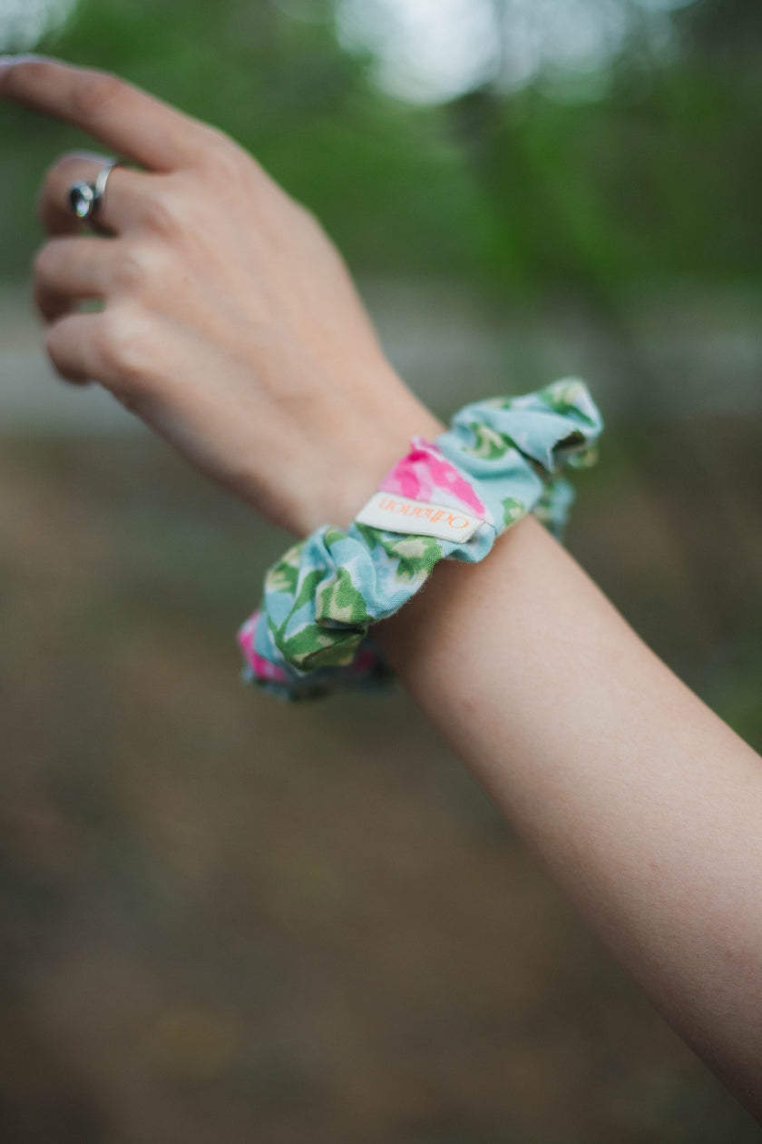 Blue Hand Block Printed Scrunchie - Odhanon