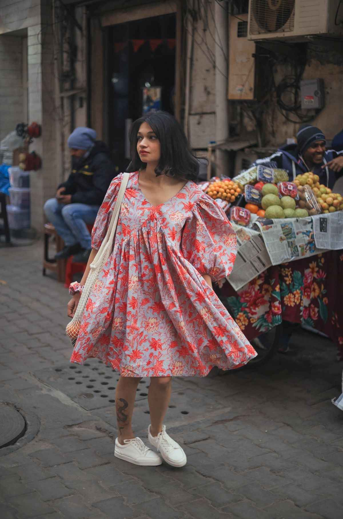 short cotton dress Floral Midi Online For Women Black and White Wedding Be cute and comfortable upto50black Bases:Simply Worsted