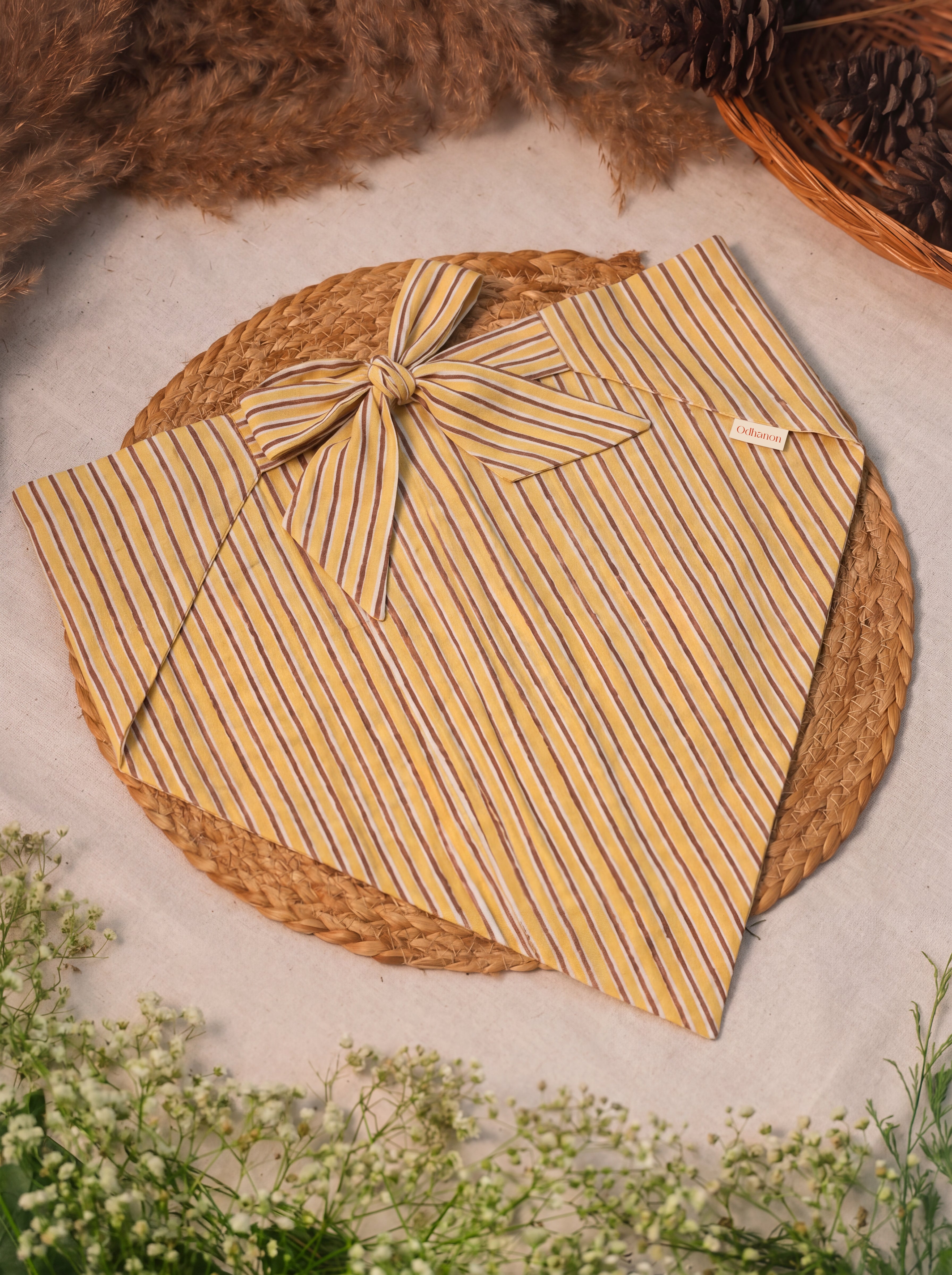 Yellow Stripe Cotton Bandana