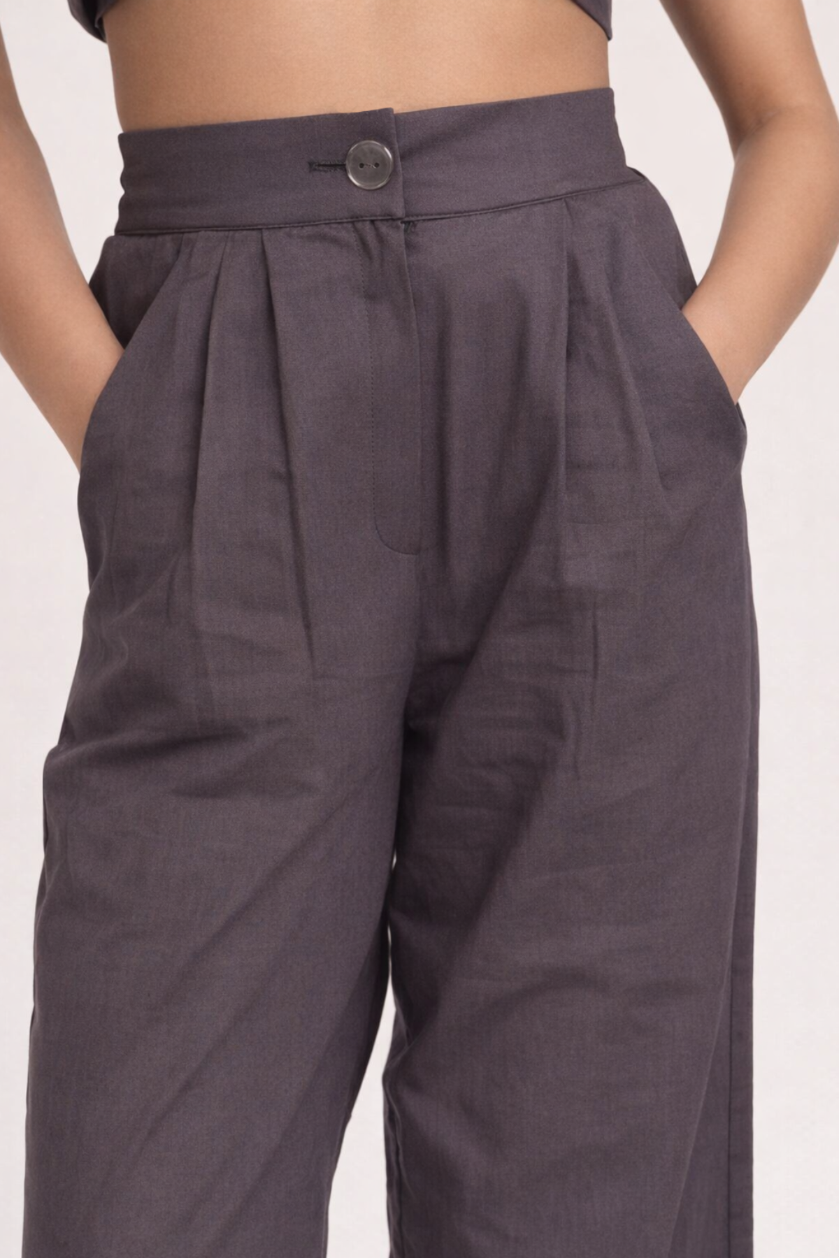 Grey Button Pants - Odhanon