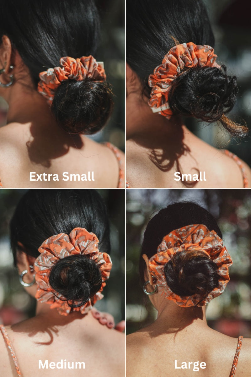 Blue Grey Cotton Hair Scrunchy